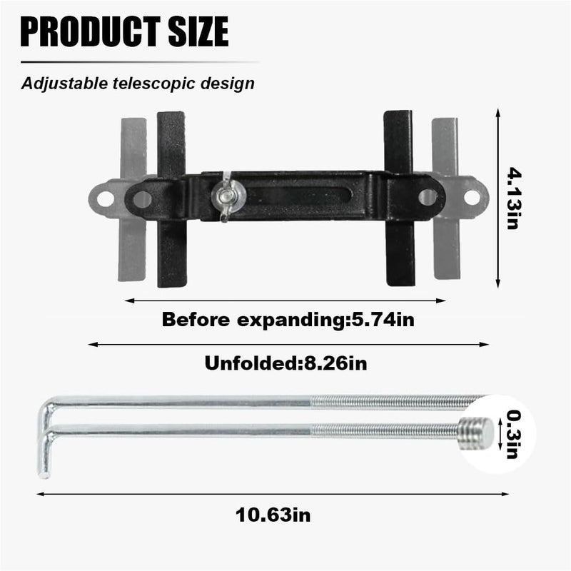 GLSOWEE Car Battery Hold Down Kit, Adjustable Battery Tie Down Holder, Universal Battery Crossbar with J Bolt, Auto Battery Hold Down Bracket, Car Battery Holder Kit for SUVs Cars Trucks (10.6"/270mm Bolt) - Image 2